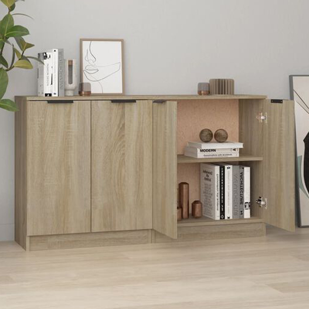 vidaXL 2 Door Sonoma Oak Sideboard Set of 2 Image 1