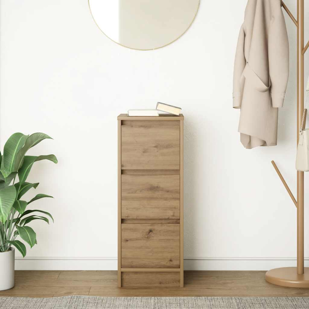 vidaXL 3 Drawer Artisan Oak Sideboard Image 9