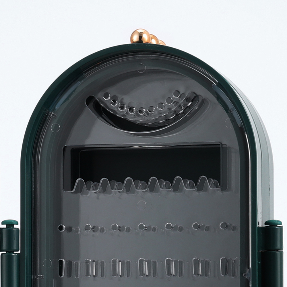 Living and Home 4 Tier Green Dustproof Jewellery Storage Box with Mirror Image 7