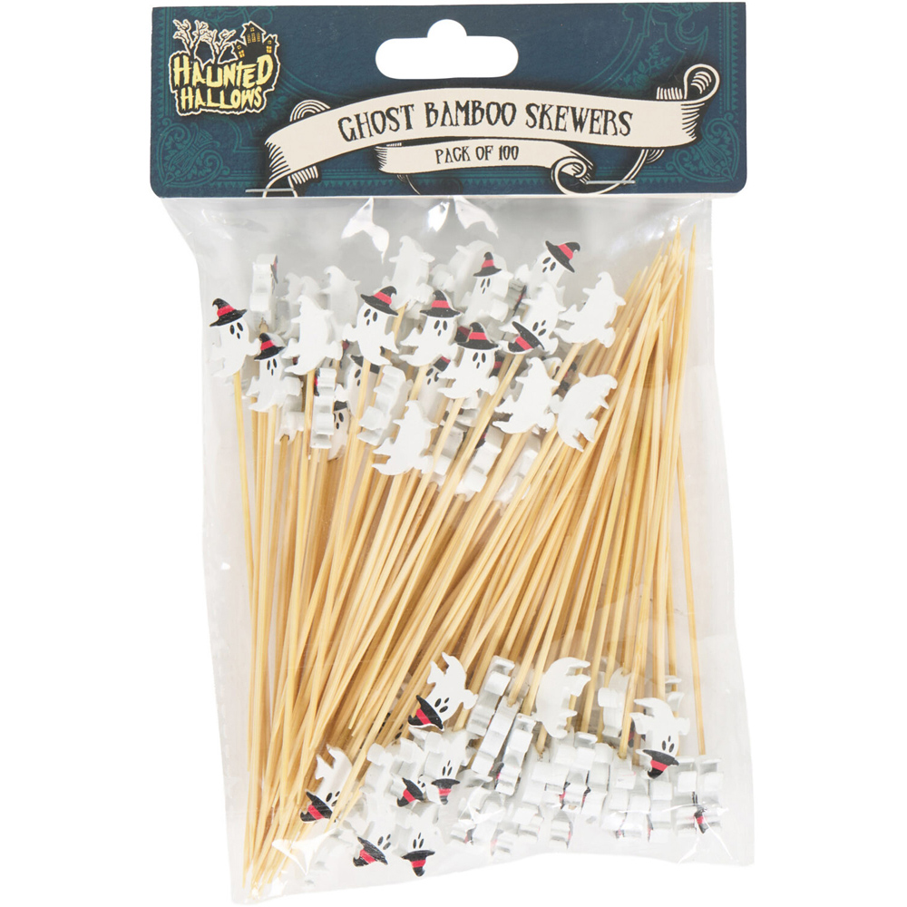 Pack of 100 Ghost or Pumpkin Bamboo Skewers Image 6
