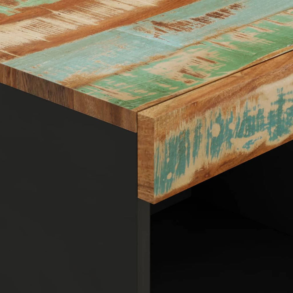 vidaXL 2 Shelf Multicolour Solid Reclaimed Wood Industrial Style TV Cabinet Image 6