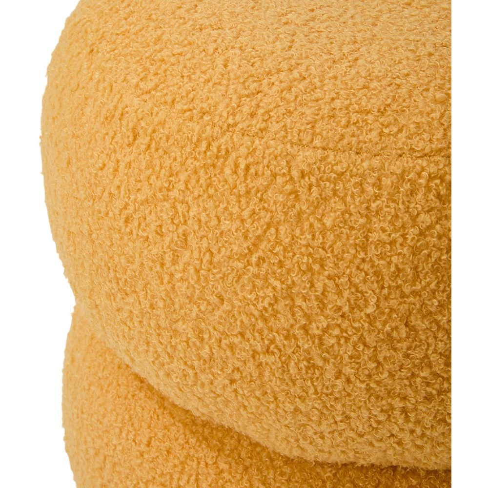Living and Home Yellow Teddy Fleece Double Layer Round Footstool Image 5