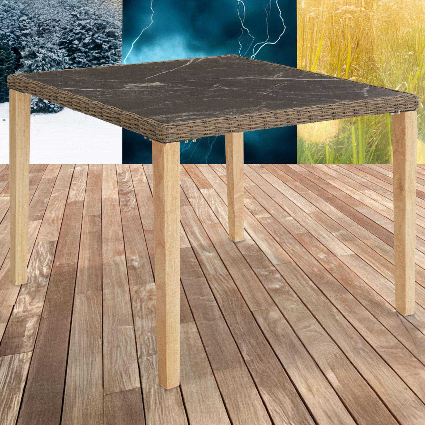 tectake Tarent Nature Outdoor Dining Table Image 1