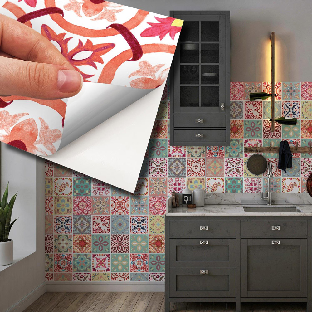 Wallplus Bossa Mediterranean Wall Tile Sticker 15 x 15cm 48 Pack Image 7
