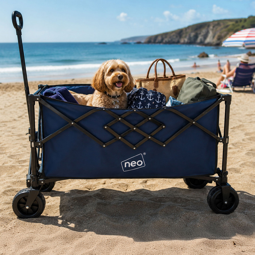 Neo Direct 300L Navy Heavy Duty Folding Garden Trolley Cart Image 4