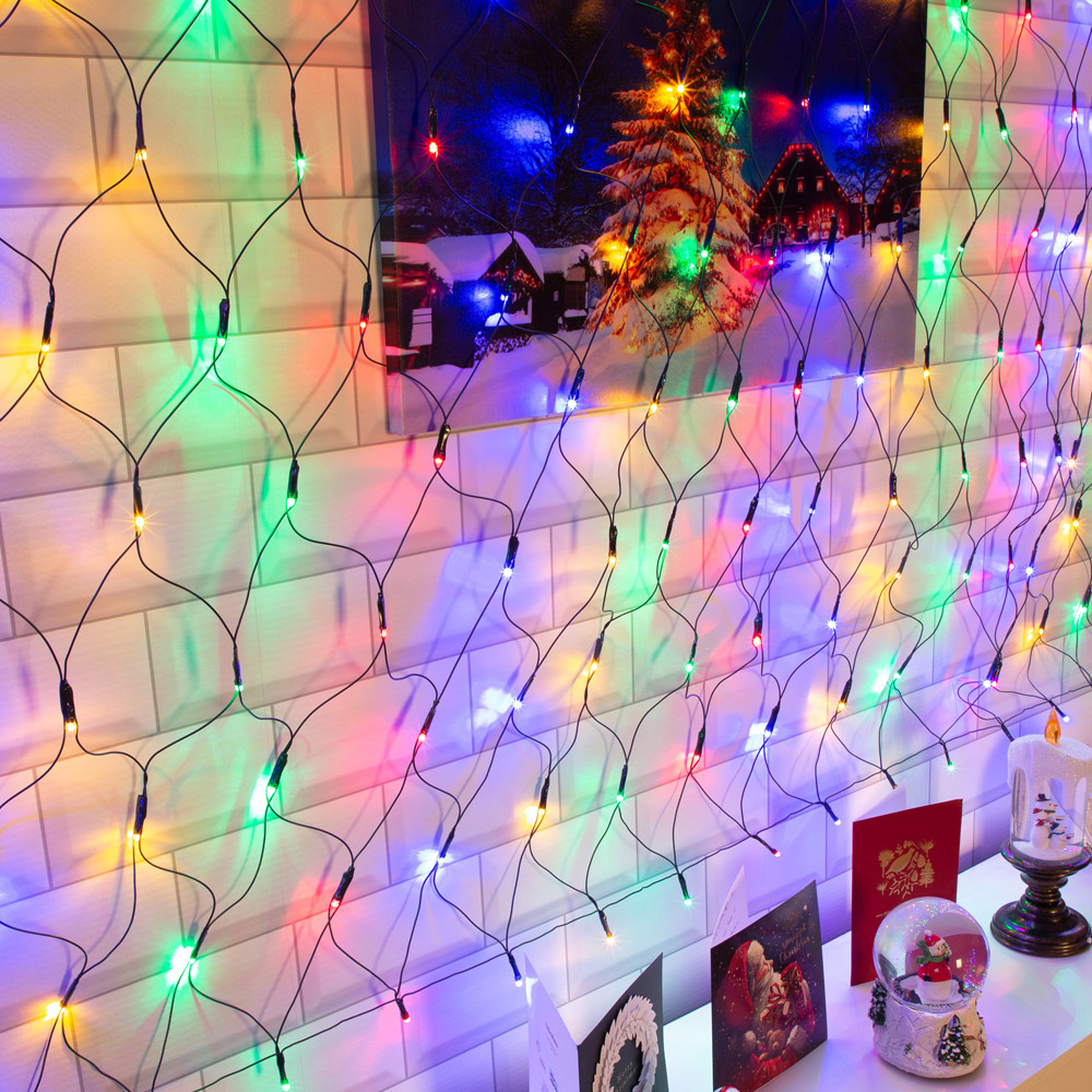 The Christmas Workshop 180 Multicolour LED Net String Light Image 4