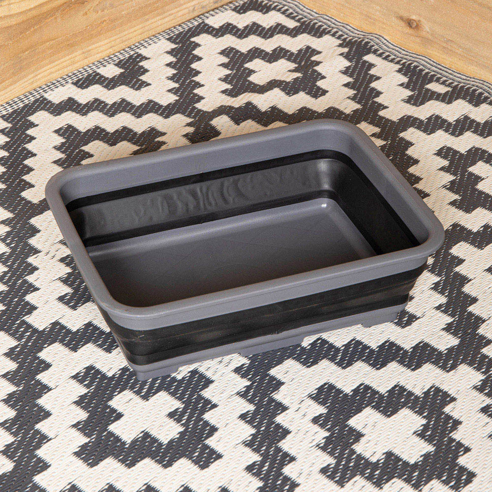 Samuel Alexander 7L Black and Grey Collapsible Camping Dish Wash Basin Tub Image 5