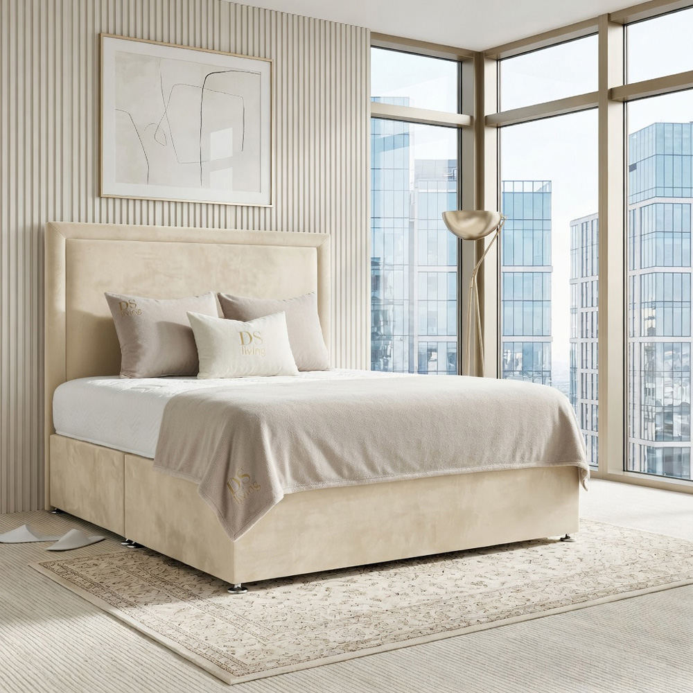 DS Living Velmont Single Cream Plush Divan Bed Image 3