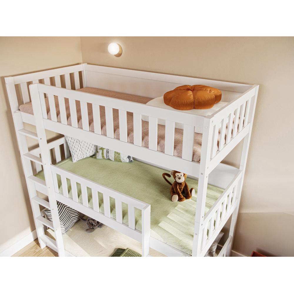 Flair Bea White Triple High Wooden Bunk Bed Image 2