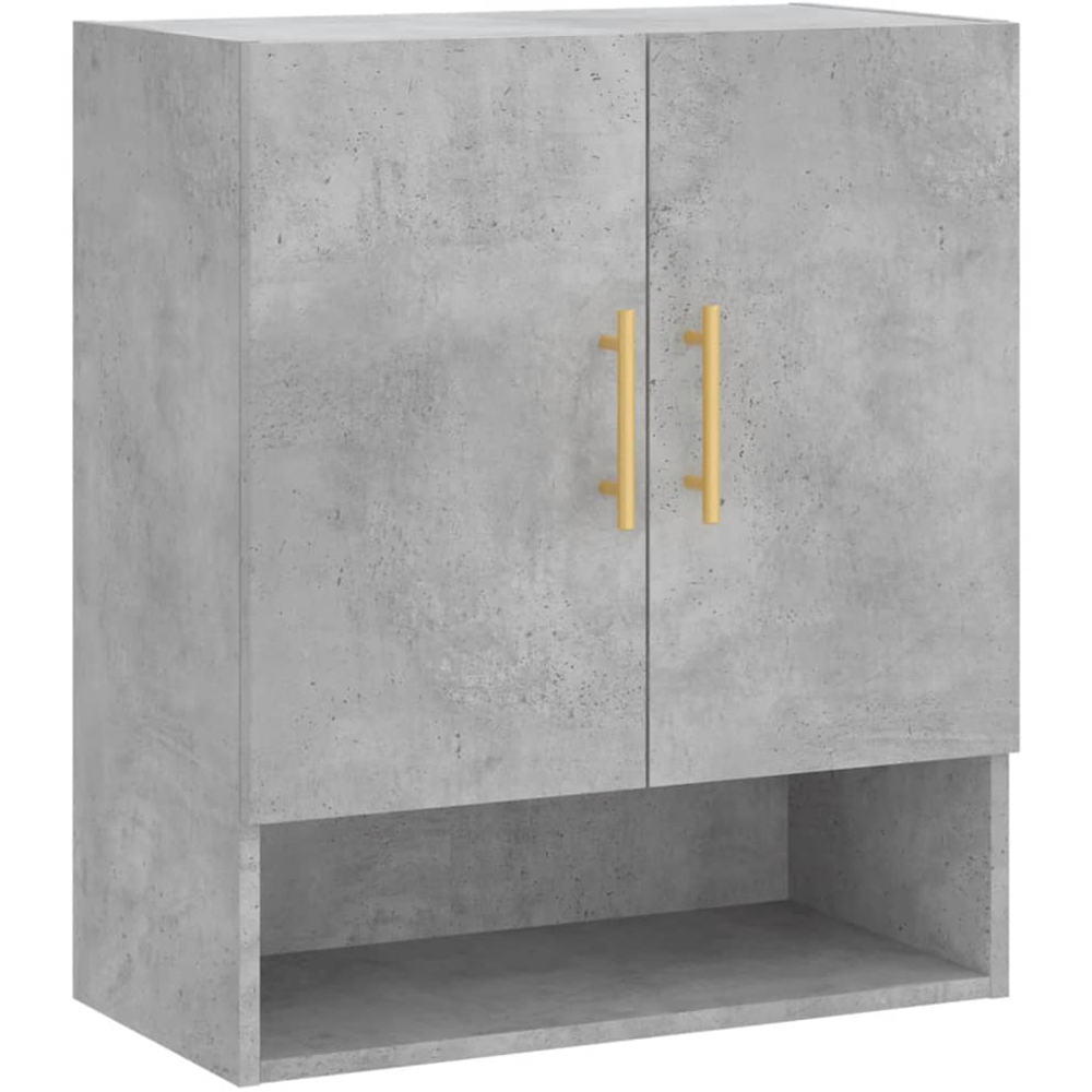 vidaXL 2 Door Single Shelf Concrete Grey Wall Cabinet Image 2