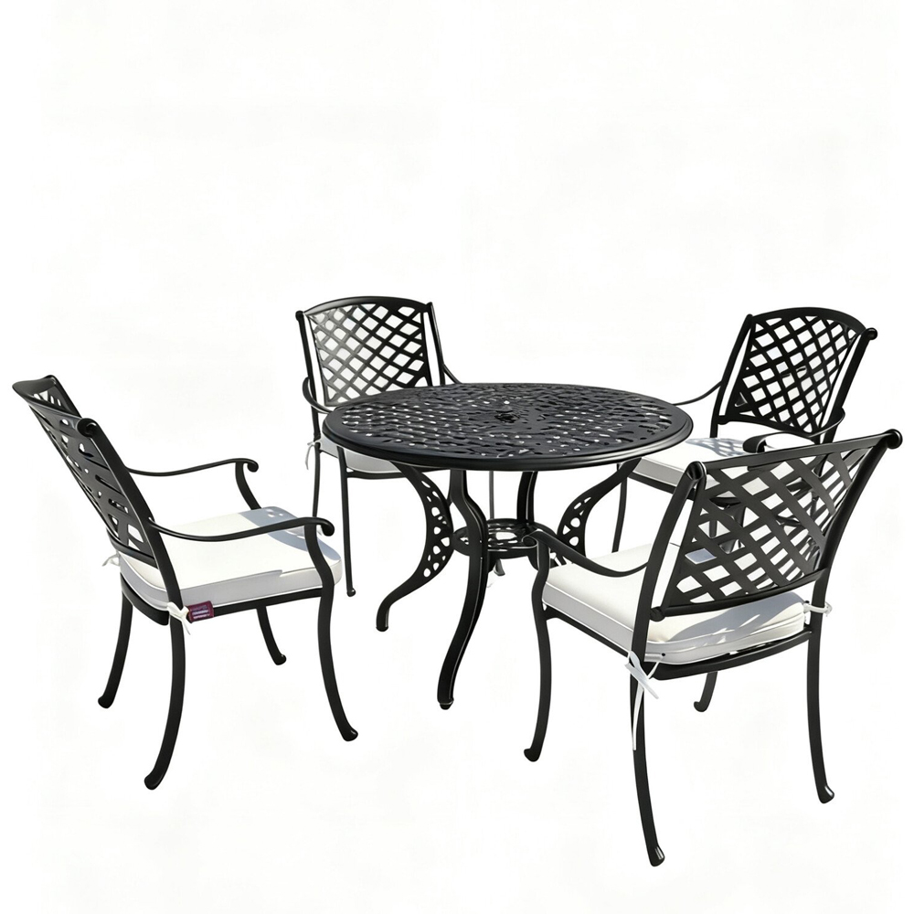 Vera 4 Seater Cast Aluminium Dining Set Image 6
