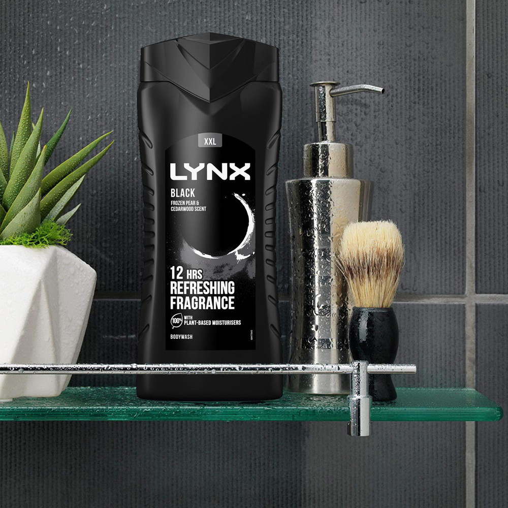 Lynx Black Frozen Pear and Cedarwood Shower Gel 500ml 3 Pack Image 2