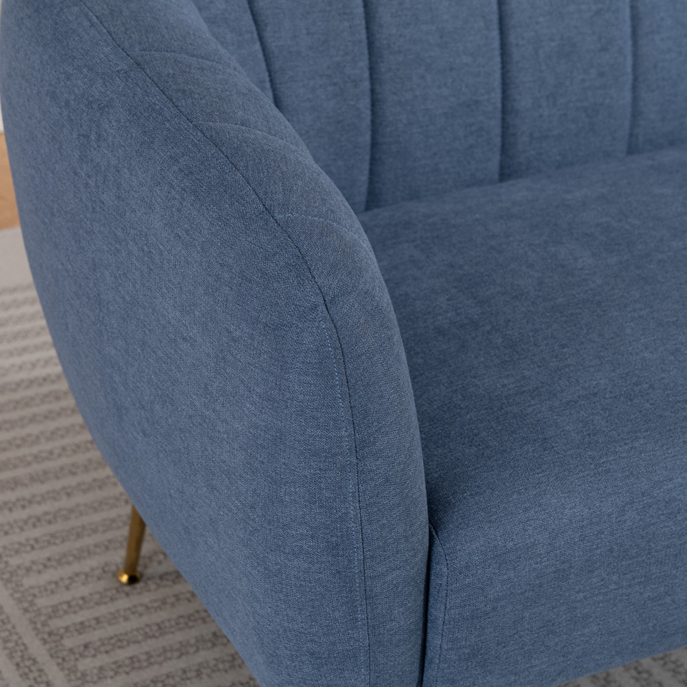 Artemis Home Stanton 2 Seater Light Denim Fabric Shell Accent Sofa Image 2