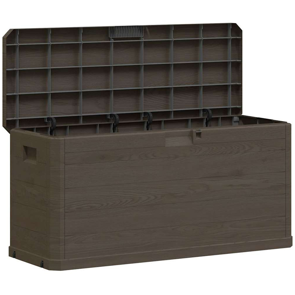 vidaXL 280L Brown Plastic Garden Storage Box Image 2