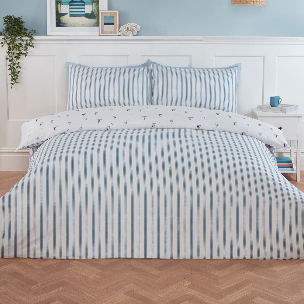 Sail Boats Duvet Set Blue Double Image 2