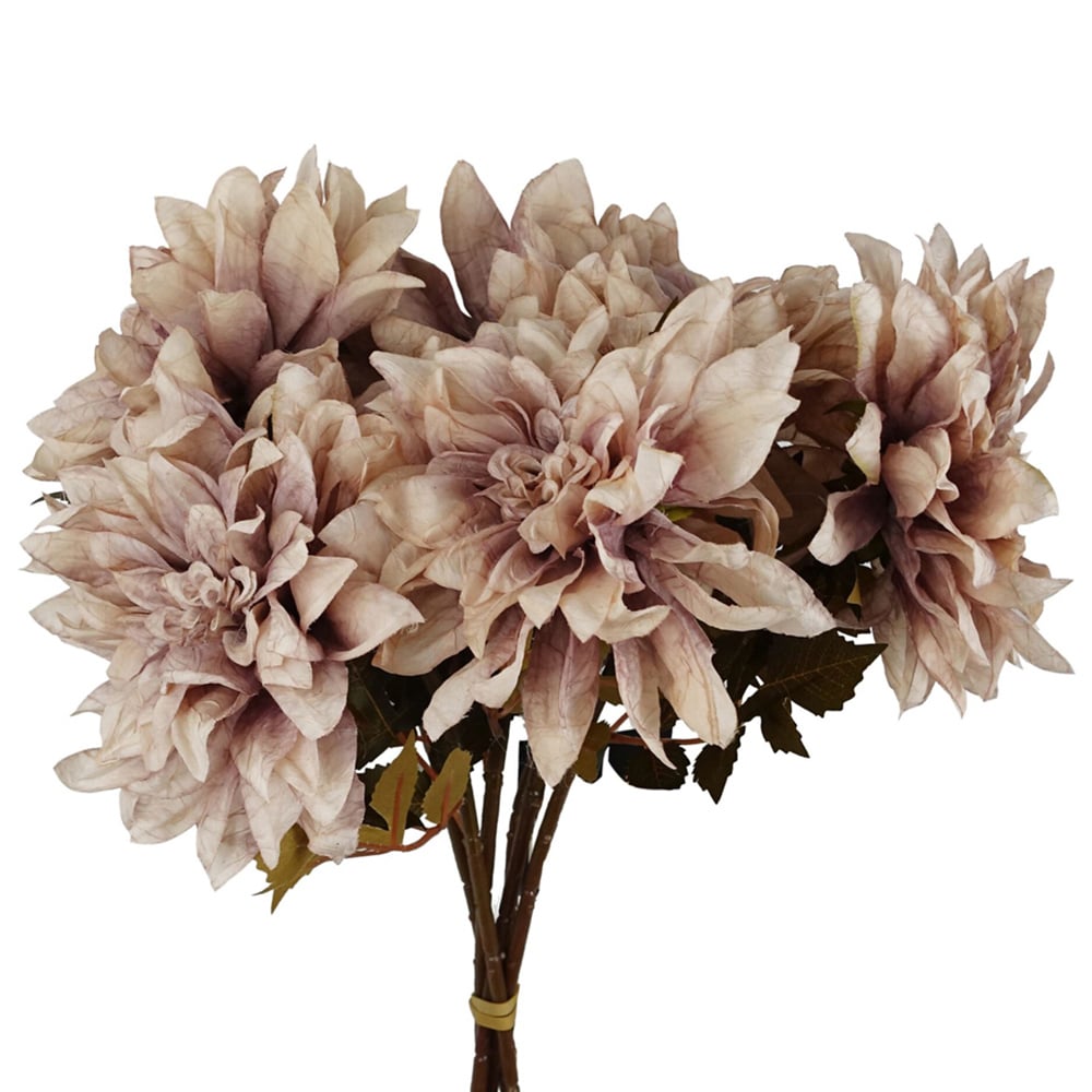 Leaf Dusty Pink Dahlia Single Stem Artificial Flower 6 Pack Image 1