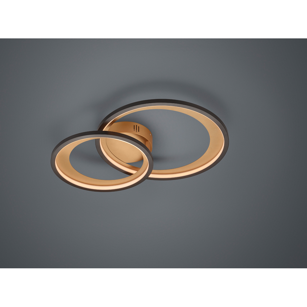 TRIO Granada Black and Gold Integrated LED Ceiling Light Image 3