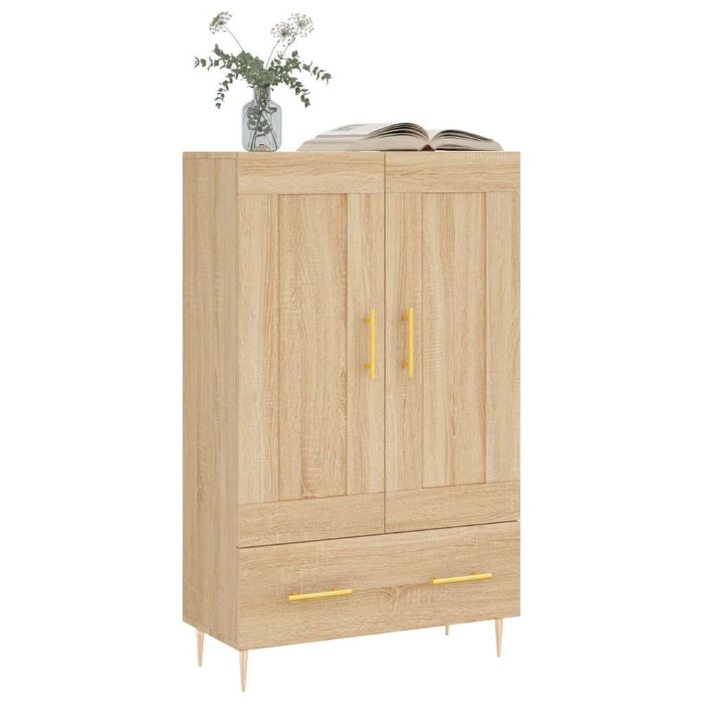 vidaXL 2 Door Single Drawer Sonoma Oak Highboard Image 3