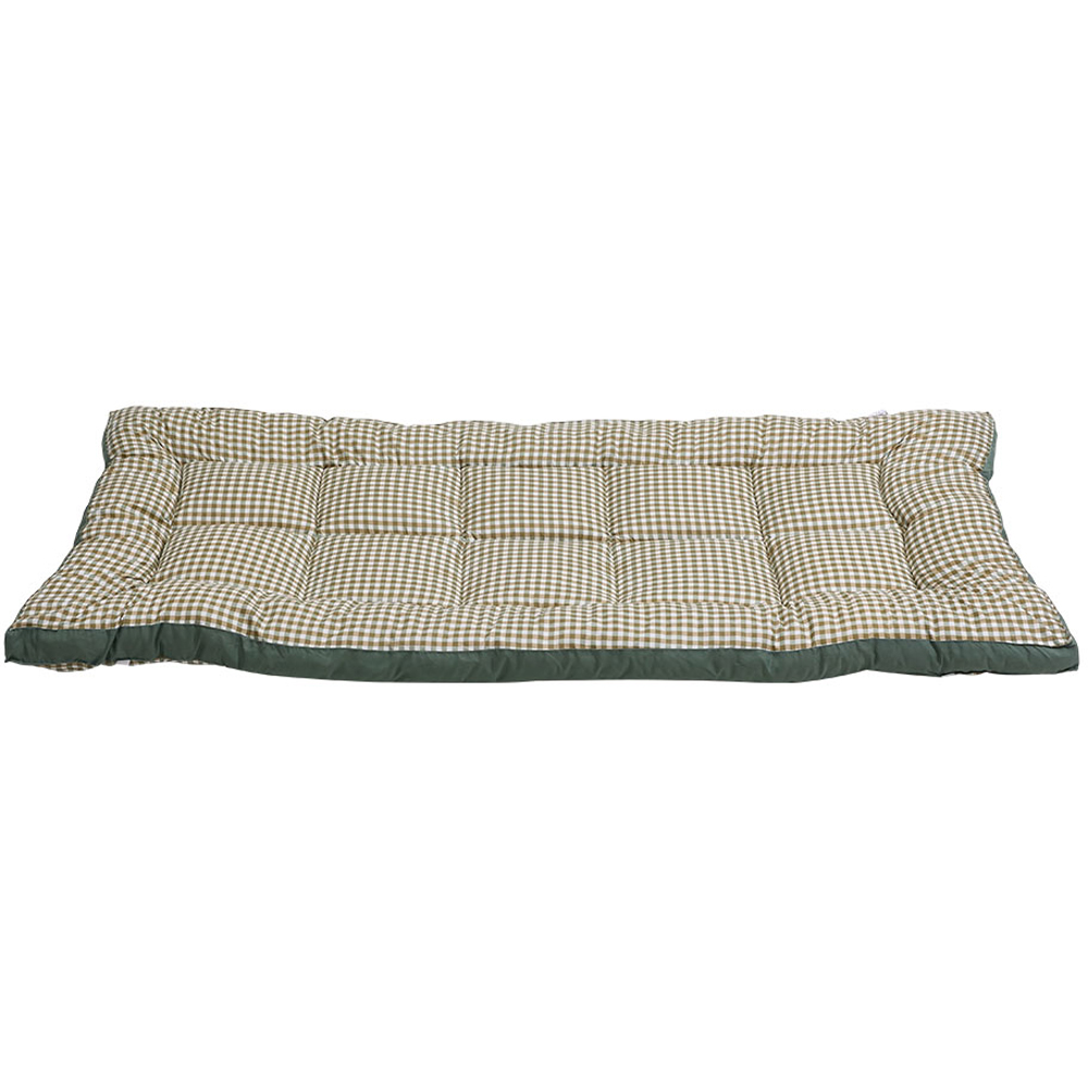 Living and Home Single Green Plaid Quilted Mattress Topper Image 3
