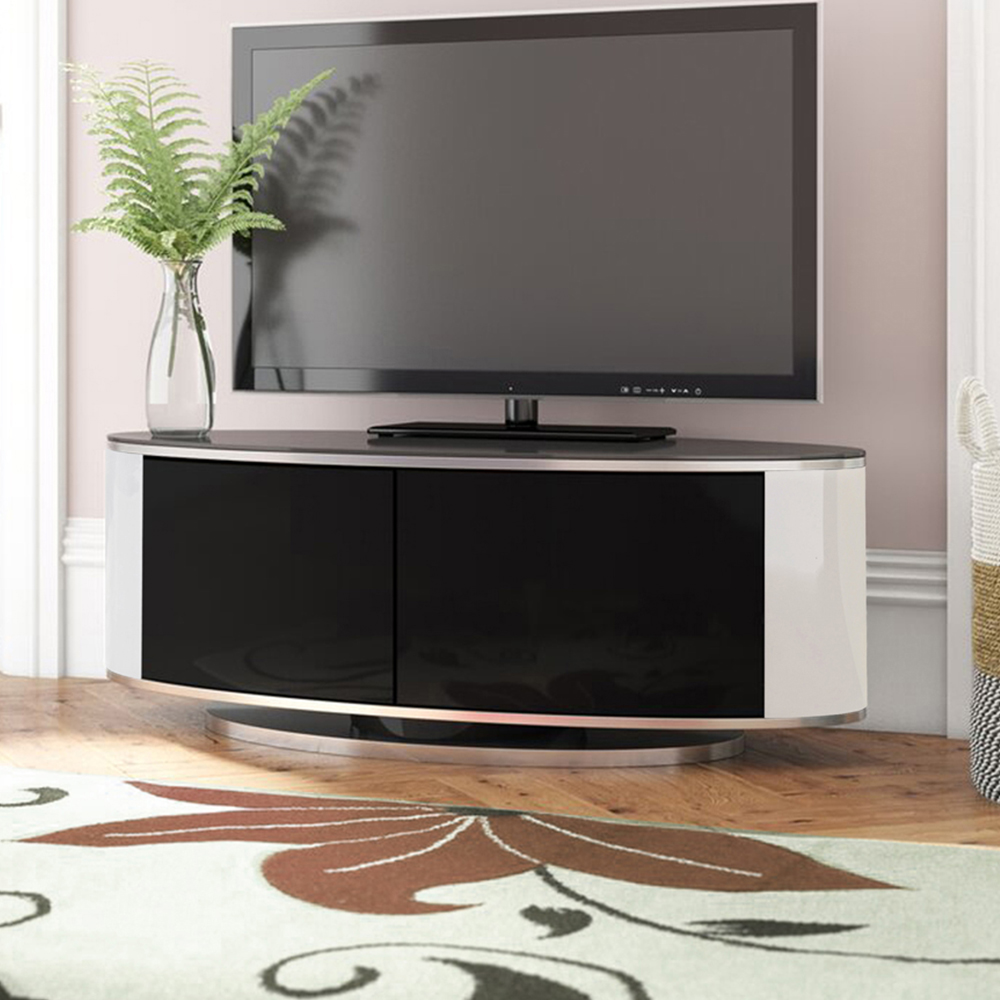 MDA Designs Luna 2 Door Black and White TV Cabinet Image 7