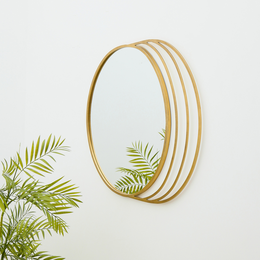 Charles Bentley Prague Gold Round Wall Mirror Image 7