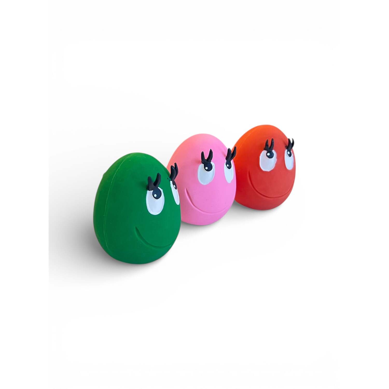 Totally Pawsome OVO Egg Small Dog Toy, 3 Pack, Pink, Red and Green Image 3