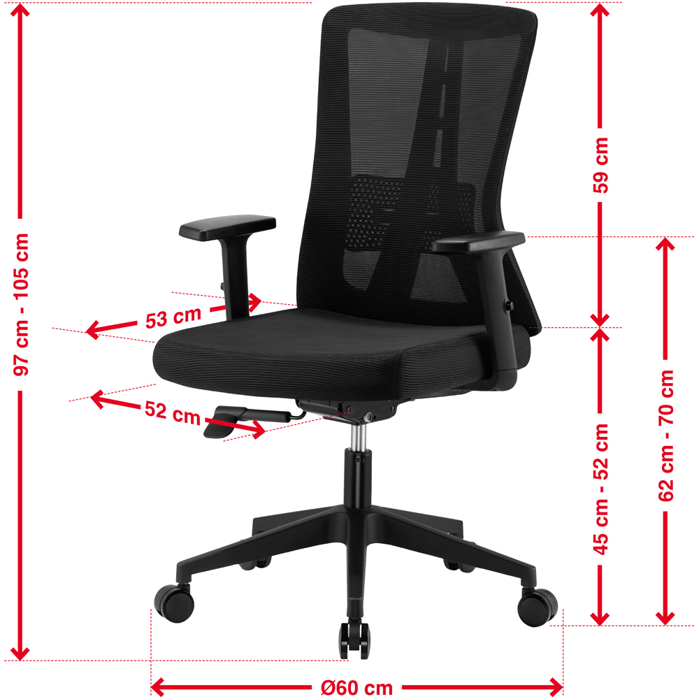 TTAP Oxford Black Mesh Swivel Office Chair Image 9