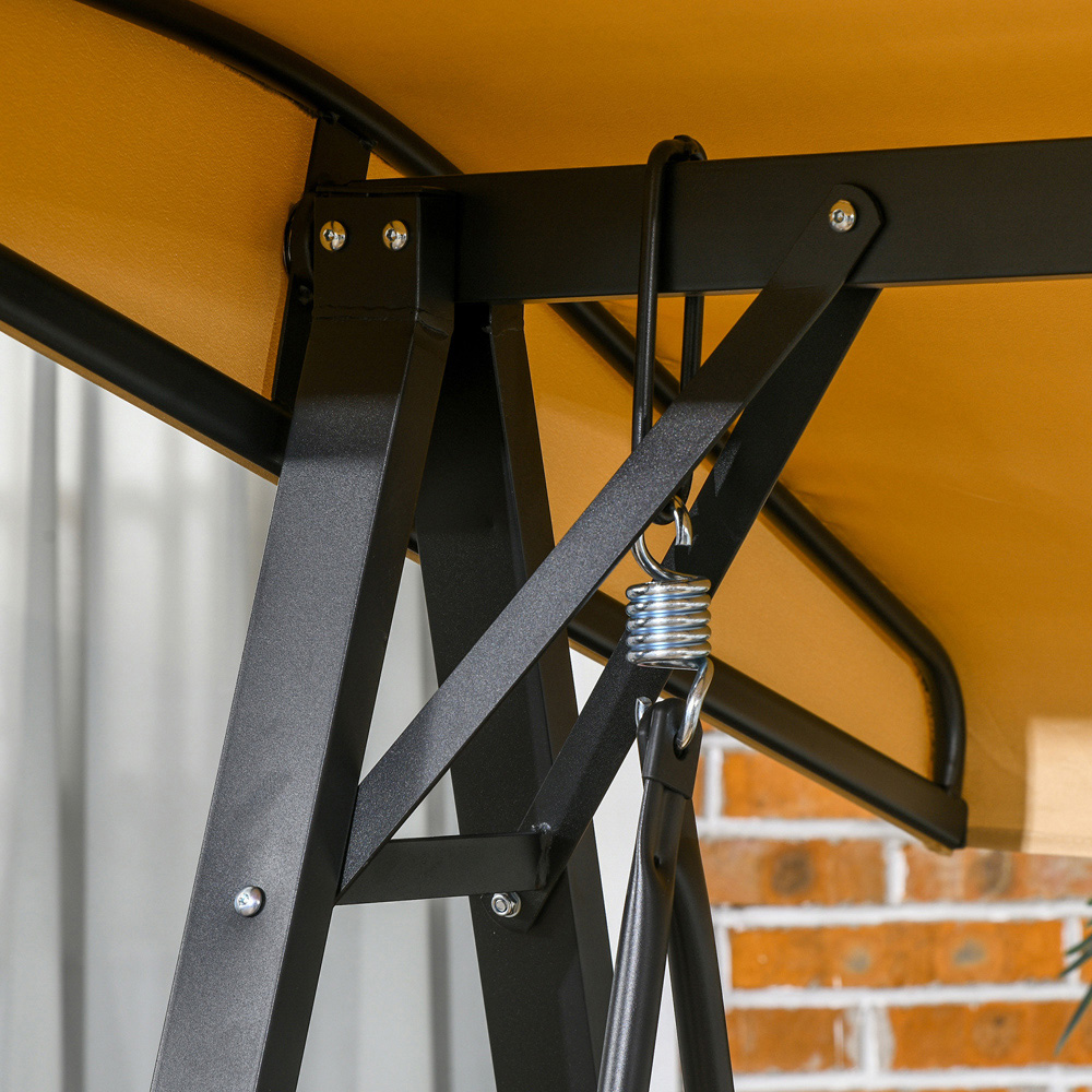 Outsunny 2 Seater Beige Garden Swing Chair with Adjustable Canopy Image 3