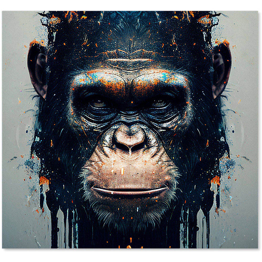 Warren Reed Designer Splashart Gorilla Face Glass Kitchen Splashback 65 x 70cm Image 2