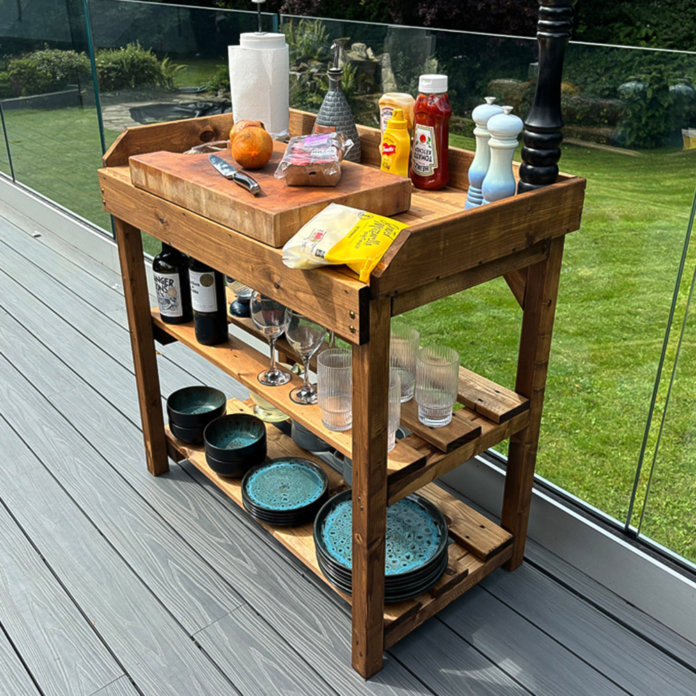 Charles Taylor Deluxe Davenport 3 Shelf Large Utility BBQ Table Image 4