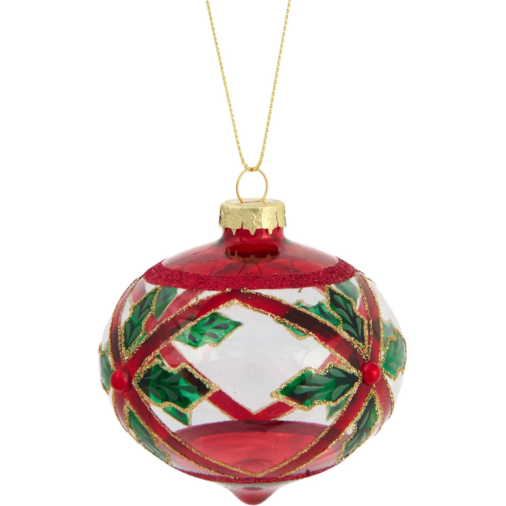 Traditional Glitter Detail Bauble Image 4
