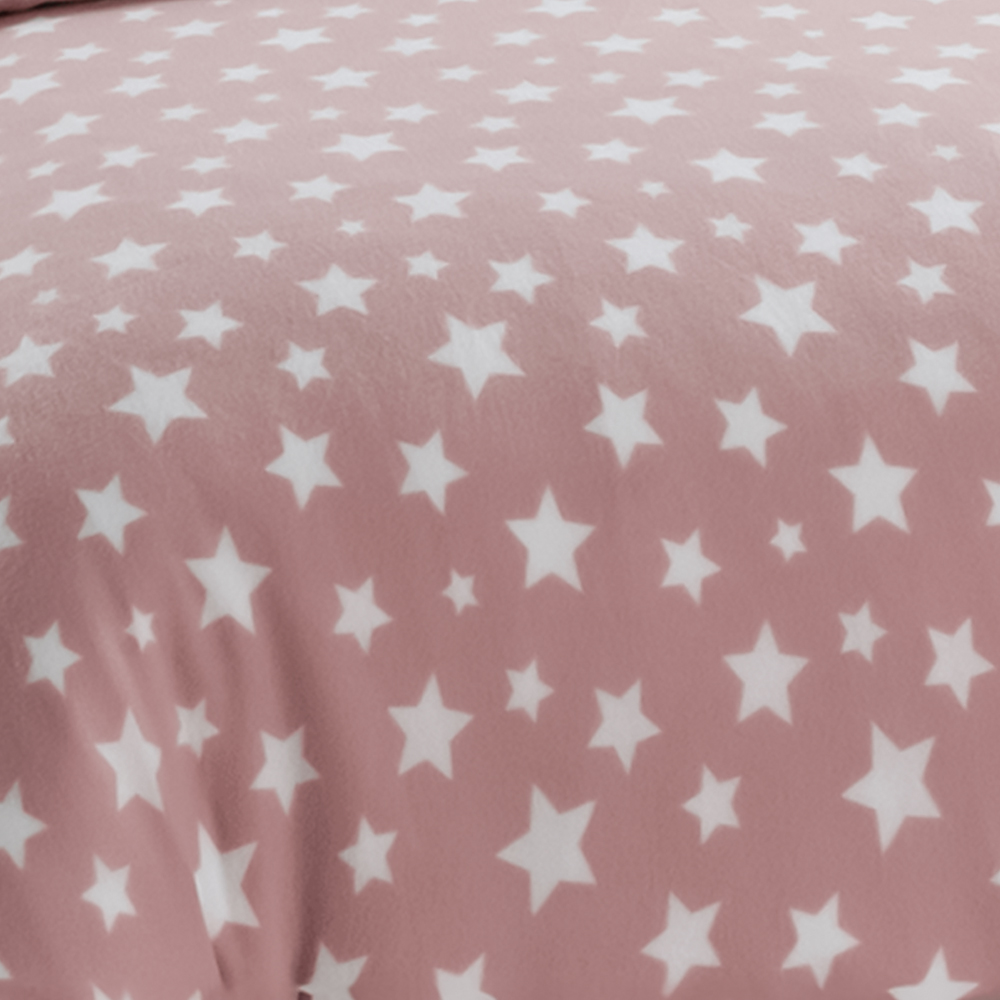 Velosso Single Blush Teddy Fleece Stars Duvet Set Image 3