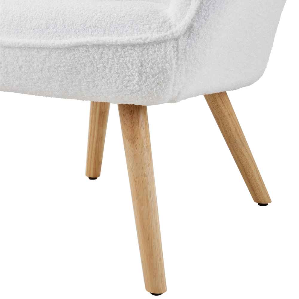 Living and Home White Modern and Elegant Lounge Chair Image 7