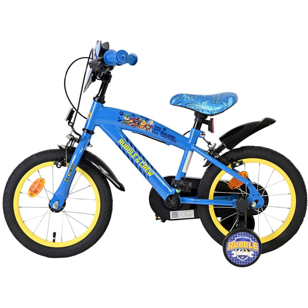 Volare Rubble and Crew Kids 14 inch Multicolour Bike with Stabilisers Image 5