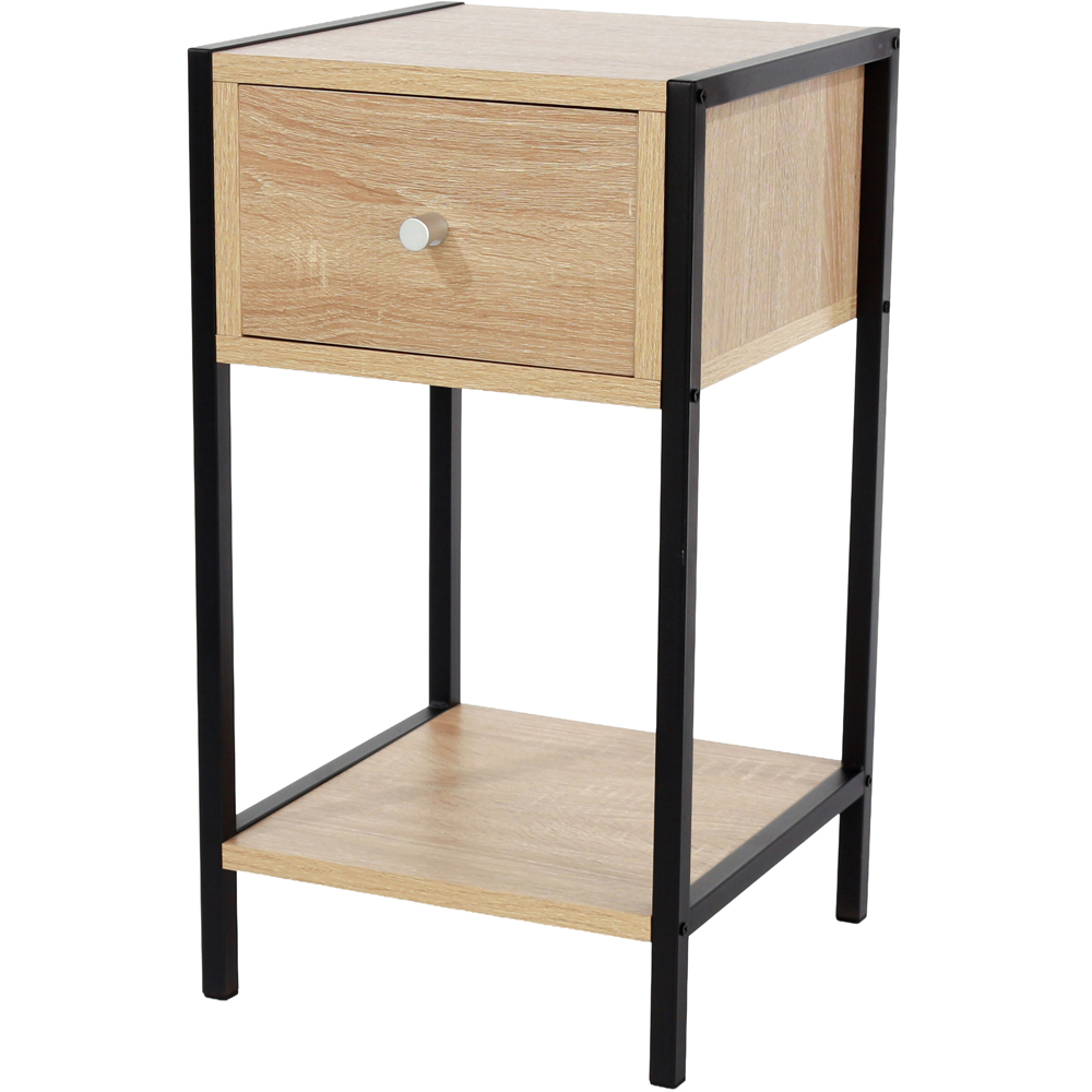 Core Products Kelly Single Drawer Single Shelf Oak Effect Compact Bedside Cabinet Image 2