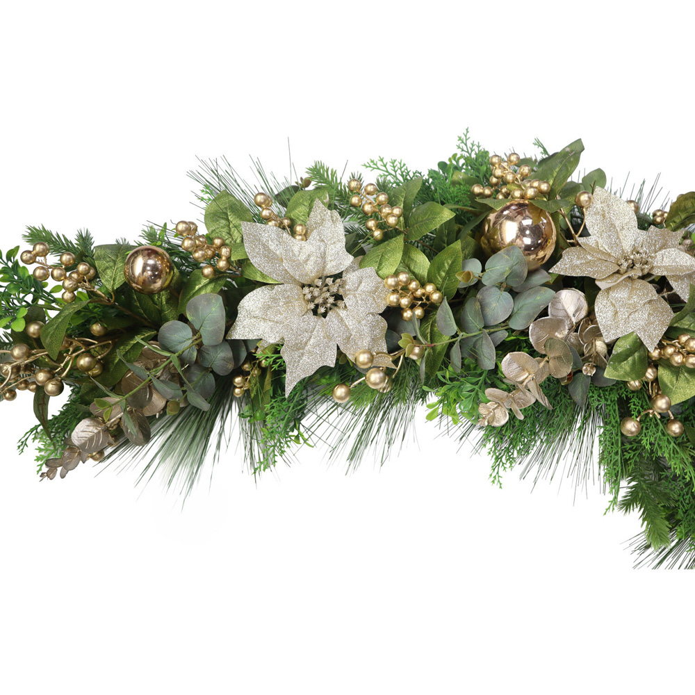 Gold Poinsettia Bauble Swag Image 4