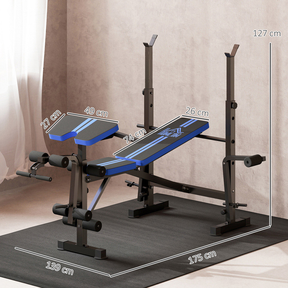 HOMCOM 6-in-1 Multi-Function Adjustable Weight Training Bench Image 9