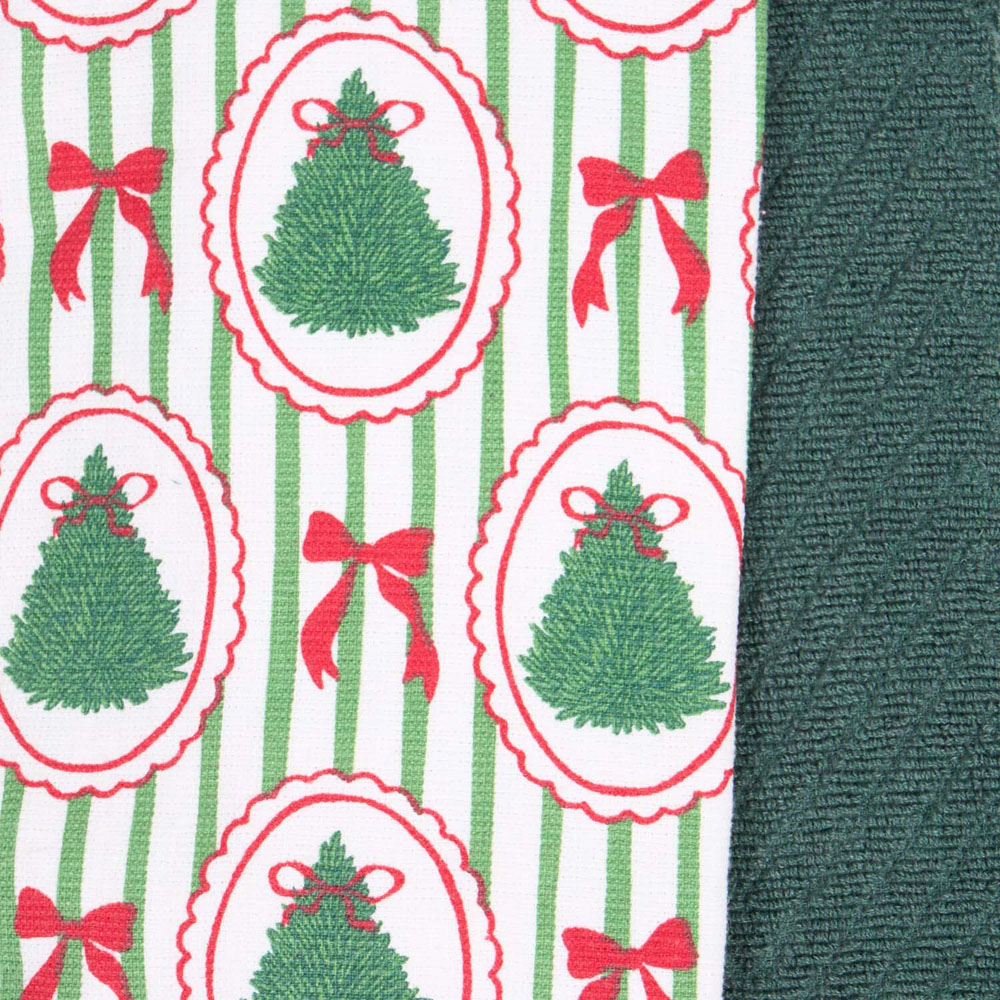 Pack of 2 Christmas Tree Bow Tea Towels Image 9