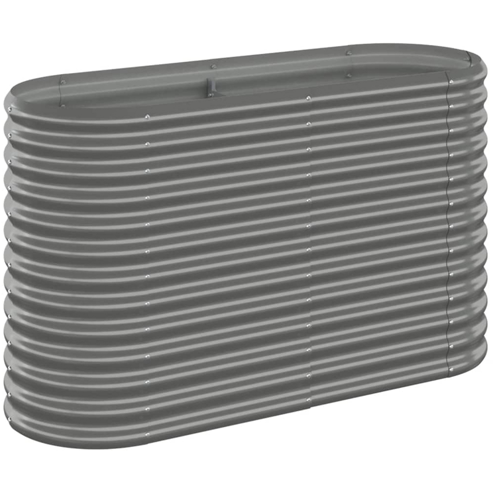 vidaXL Grey Galvanised Steel Raised Garden Bed 68 x 114 x 40cm Image 1