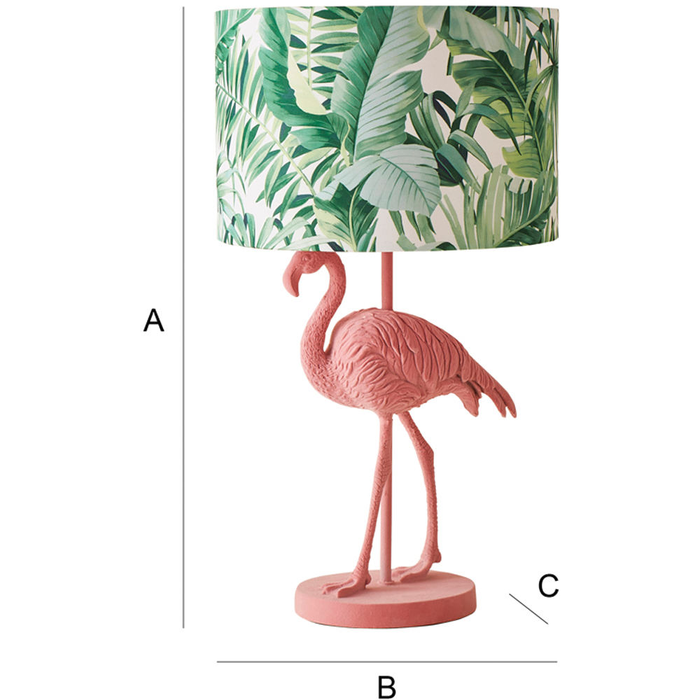 ValueLights Flo Jungle Shade Pink Velvet Flamingo LED Table Lamp Image 7