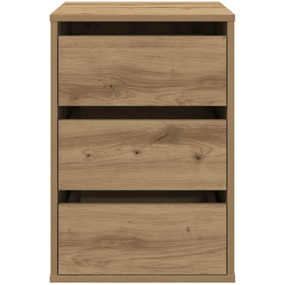vidaXL 3 Drawer Artisanal Oak Wooden Chest of Drawers Image 3