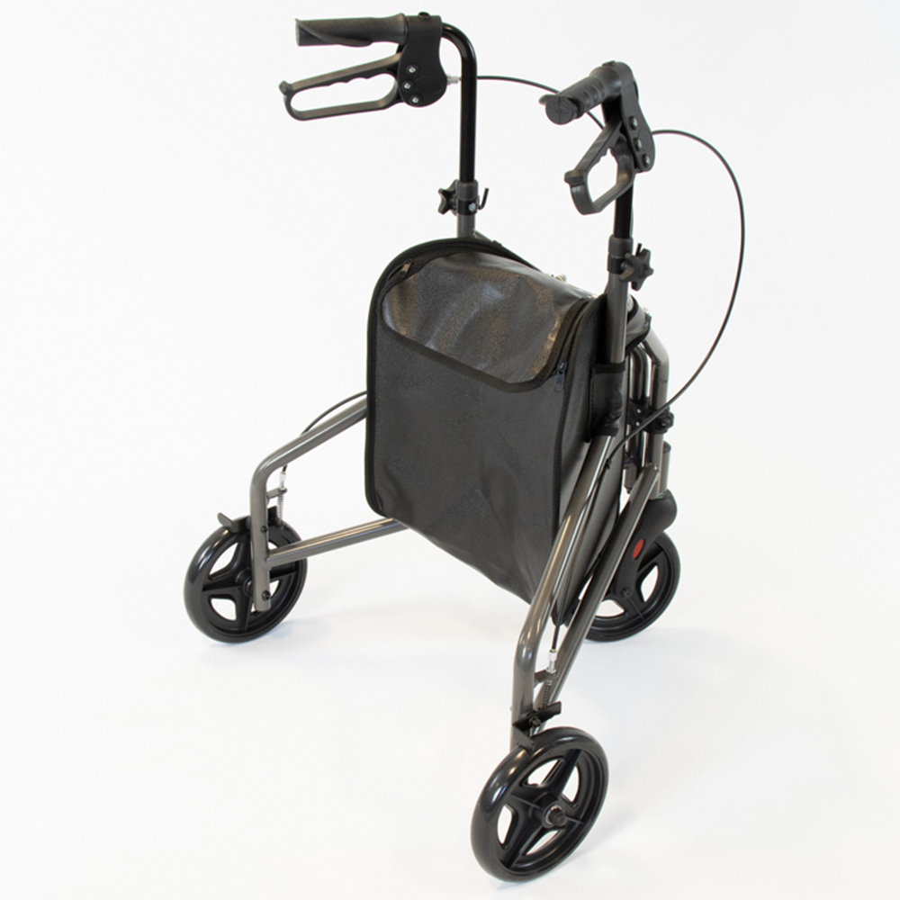 NRS Healthcare Silver 3 Wheel Steel Rollator Image 4