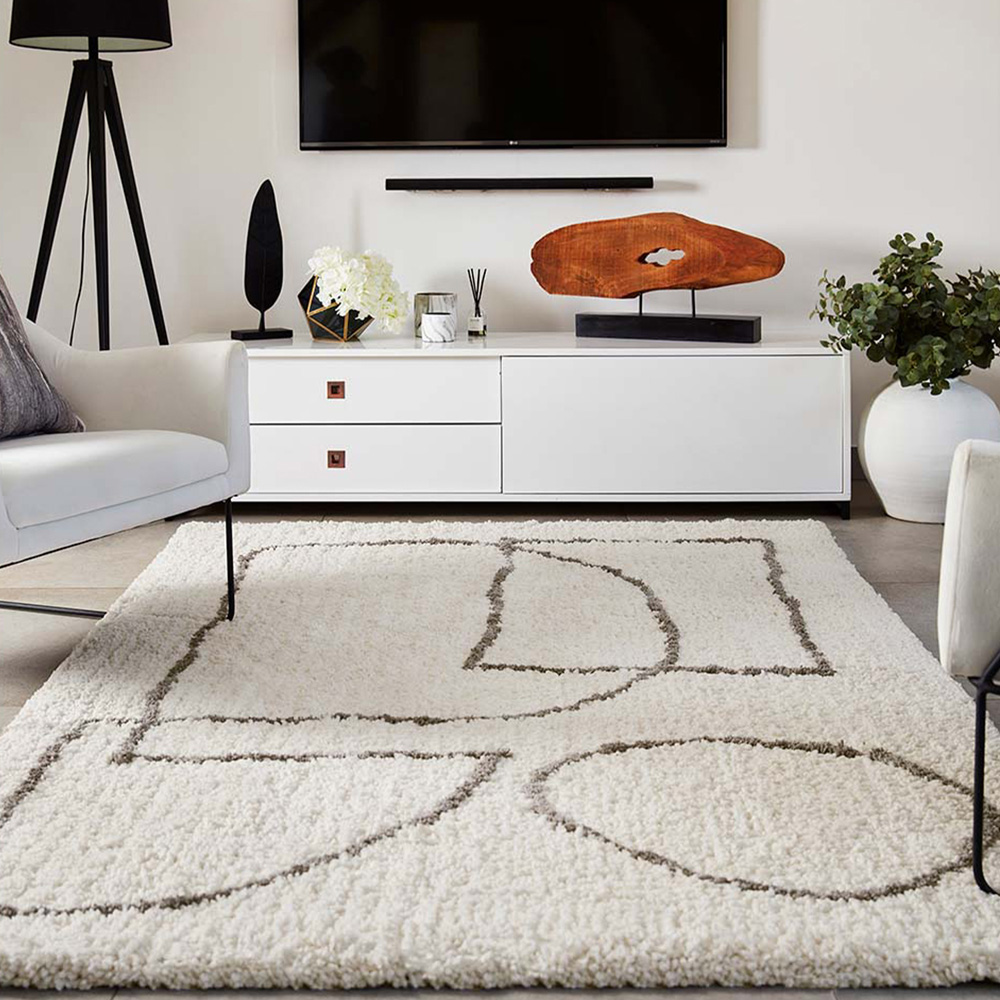 Origins Artisan Picasso 80 x 150cm White Grey Rug Image 2