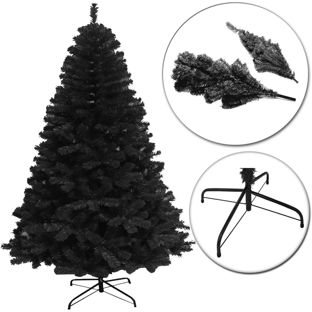 Shatchi Black Alaskan Pine Artificial Christmas Tree 7ft Image 4