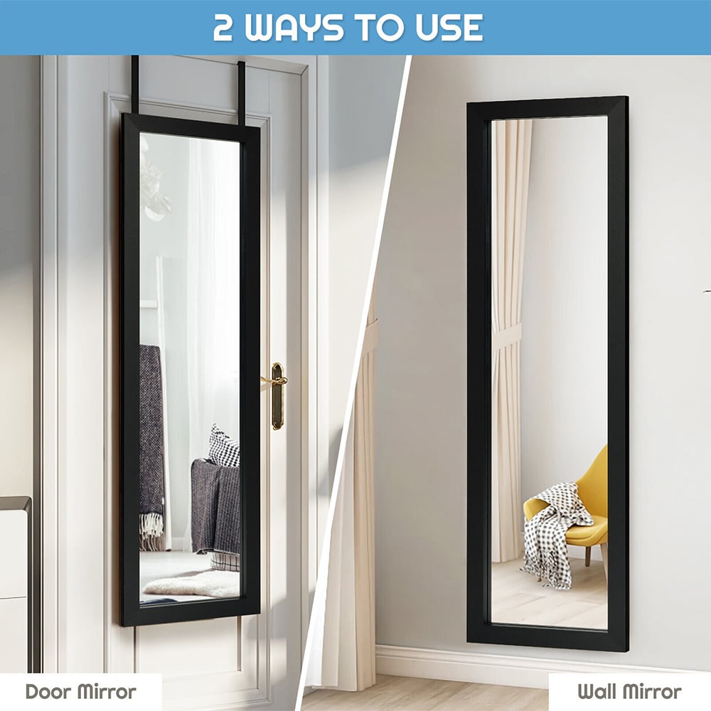 Costway Black Full Body Wall Mounted Dressing Mirror Image 5