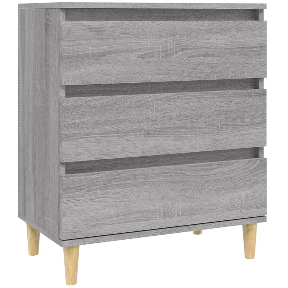 vidaXL 3 Drawer Grey Sonoma Sideboard Image 2
