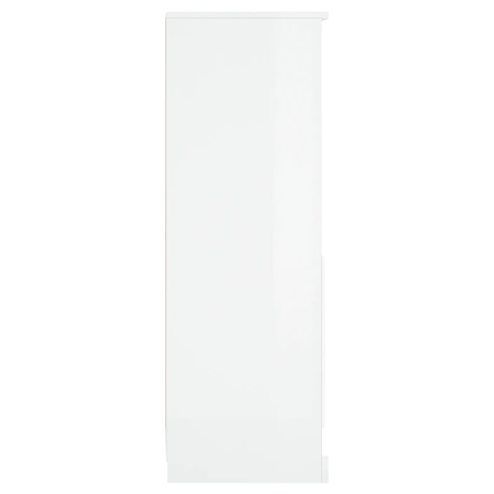 vidaXL Single Door 2 Shelf High Gloss White Highboard Image 7