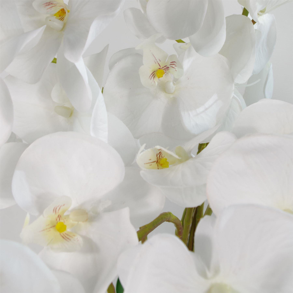 Leaf White Orchid Bush Artificial Tree in Pot 2.8ft Image 2