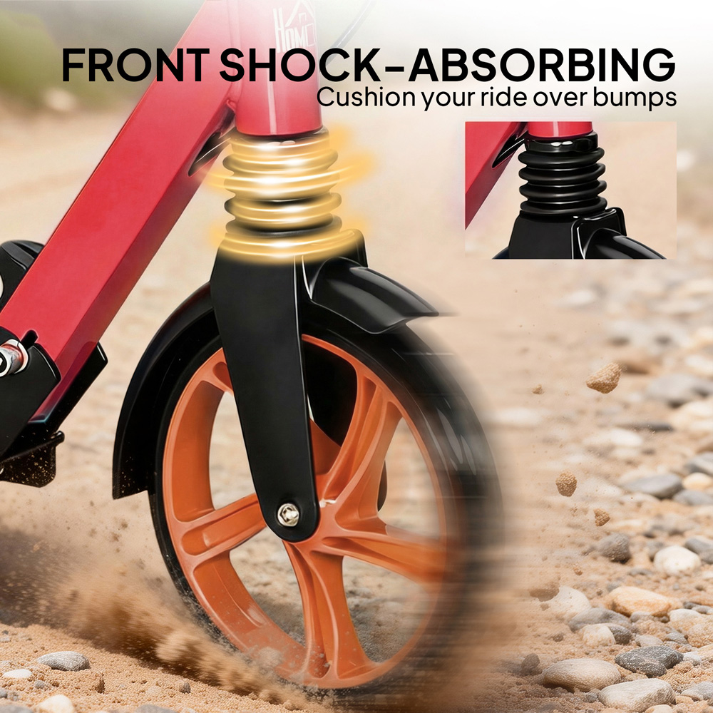 HOMCOM Red Adjustable Folding Kick Scooter Image 7