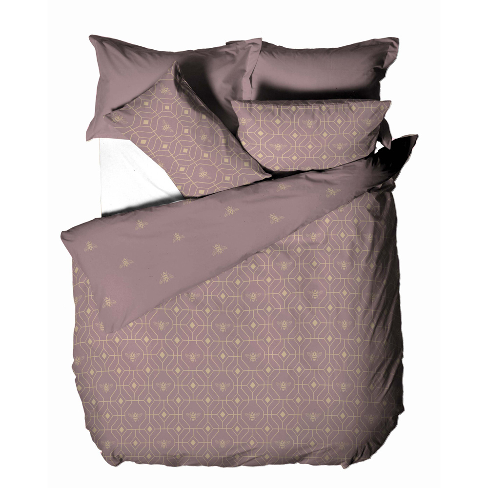 furn. Bee Deco King Size Blush Duvet Set Image 5